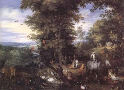 BRUEGHEL, Jan the Elder Adam and Eve in the Garden of Eden (mk25) Sweden oil painting art